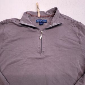 Tommy Bahama 1/4 Collar Casual Long Sleeve Sweatshirt Mens Size Small S Gray